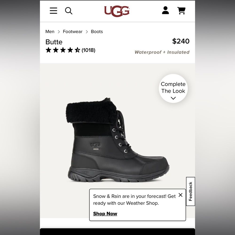 Ugg mens butte boots